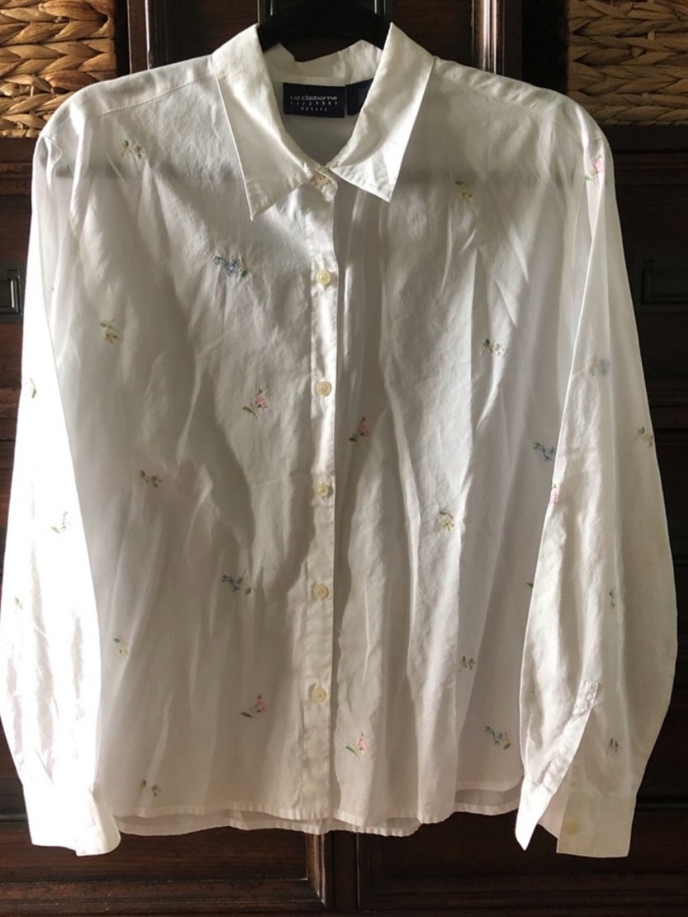 Liz Claiborne LIZSPORT Embroidered Floral Button down
